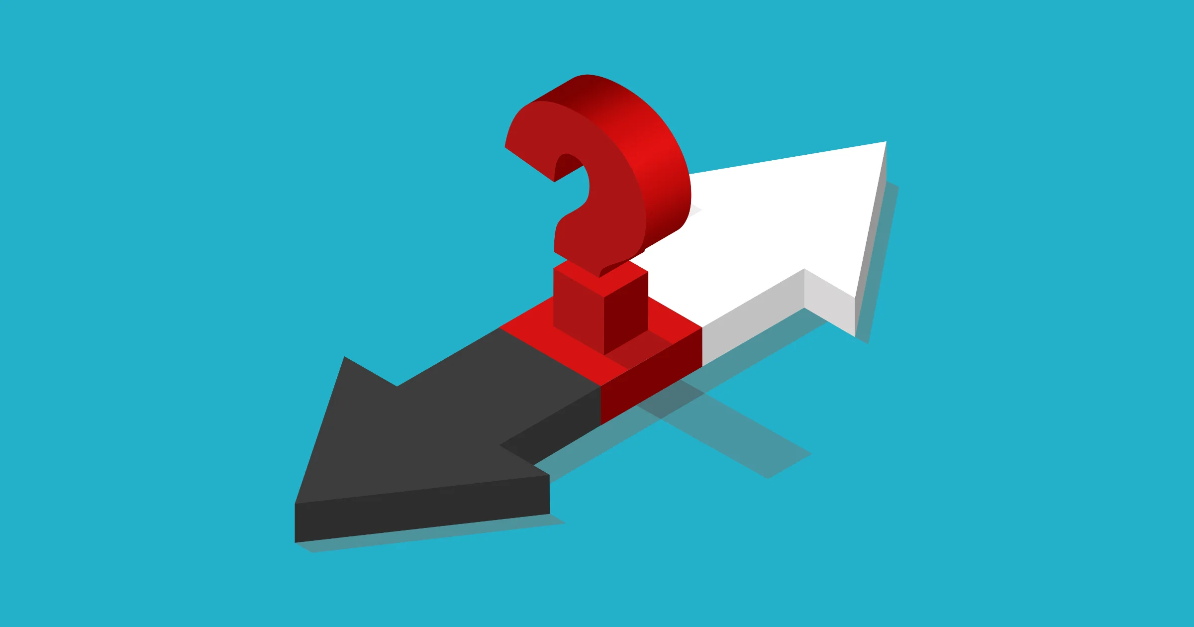 opposite directions and red question mark